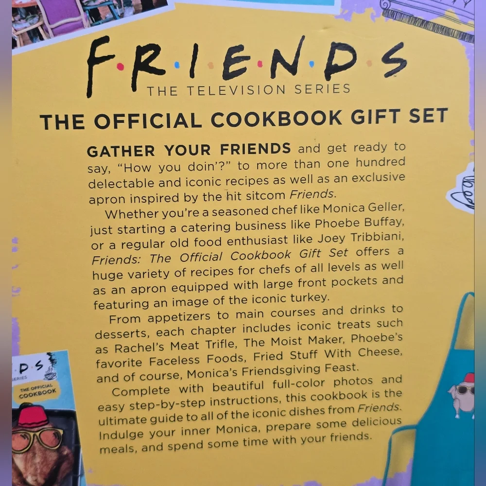 F•R•I•E•N•D•S : The Official Cookbook Gift Set With Apron NIB